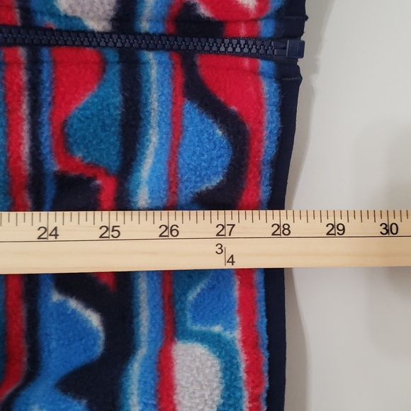 Patagonia Synchilla Fleece Vest Men Large Delta Blue Wavy Aztec Tribal Southwest - Picture 5 of 11